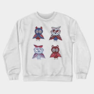 Bright colorful owls Crewneck Sweatshirt